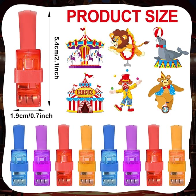 36Pcs Carnival LED Finger Lights Circus Party Favors Glow in the Dark Light Up Finger Lights Carnival Themed Toys Bulk for Halloween Birthday Party Goodie Bag Stuffer Birthday Gifts Classroom Prize