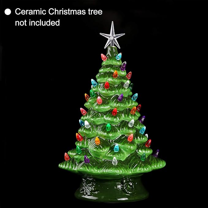 6 Pieces Star Ceramic Christmas Tree Light Plastic Light Decoration for Christmas Tree Ornaments (Clear)