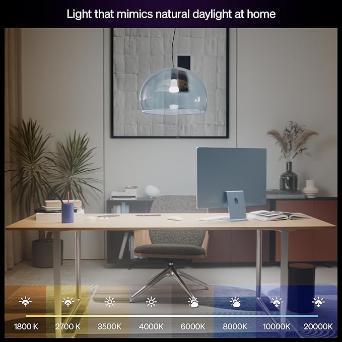 Philips Hue Smart LED A19 Bulb, 1 Pack, White & Color Ambiance, E26 Base, 7.2W, Full Spectrum Light 1000K-20000K, 810 Lumens, Dimmable LED Bulbs, Works with Alexa, Google,& Apple Home