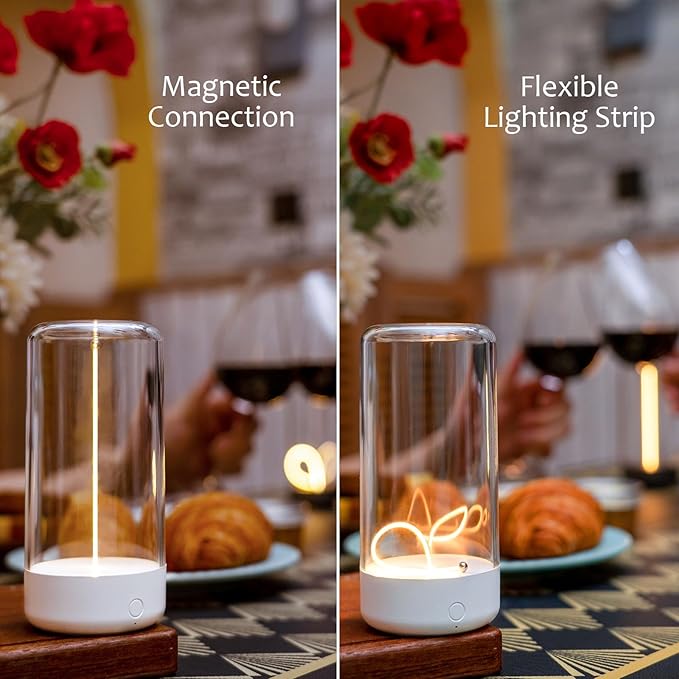 AUGE LIGHT Mini Minimalist Table Lamp Cordless LED Desk Lamp Rechargeable Modern Night Lights Portable Nightstand Lamps Unique Ambient Light Mood Lighting for Bedroom, Beside, Nursery