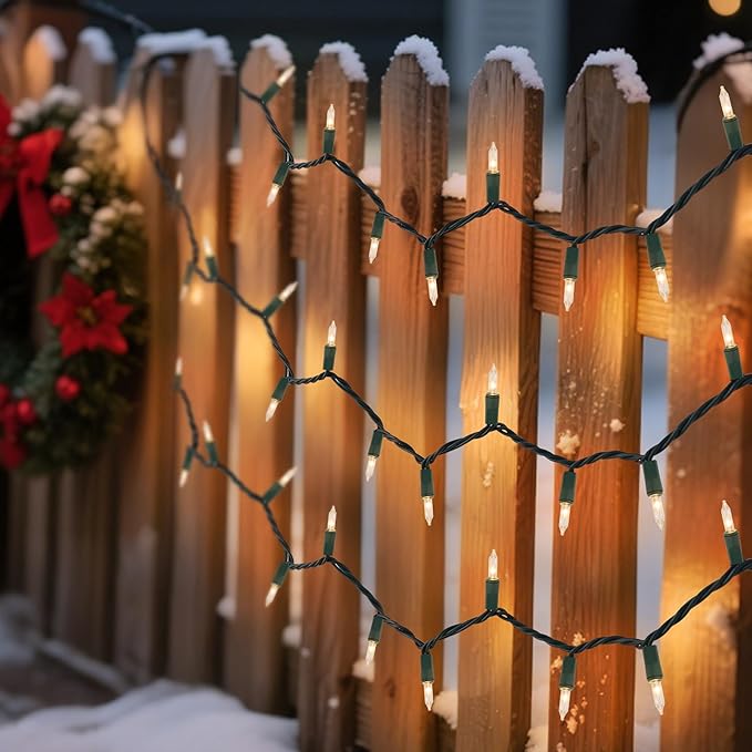 2 Pack Clear Christmas String Lights, 100 Count Each, Incandescent Mini Christmas Lights, Connectable Xmas Tree Light for Indoor Outdoor Garland Birthday Holiday Wedding Festival Party