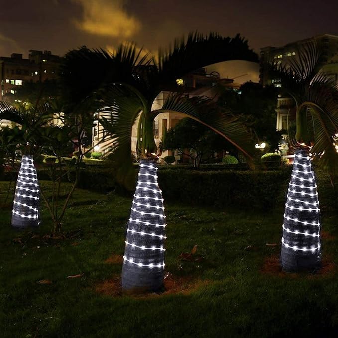 Solar Fairy Lights 33Ft 100 LED Rope Lights for Outside 8 Modes White Fairy Light Solar Outdoor for Patio Fence Party Garden Yard Home Holiday Tree Decoration.