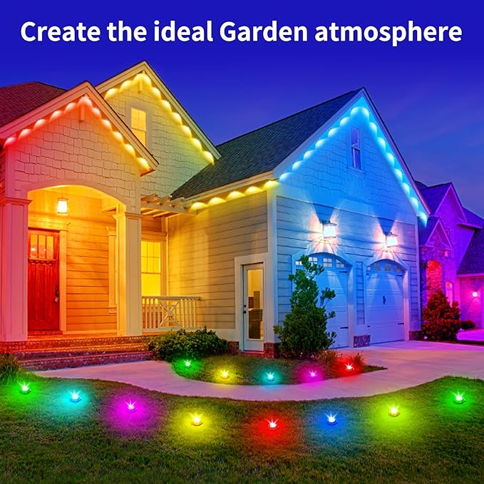32.8FT Permanent Outdoor Light, IP67 Waterproof LED Eaves Light, App/Remote Control Christmas Lights, Suitable for House，Patio Decor Garden Party Festival Decoration