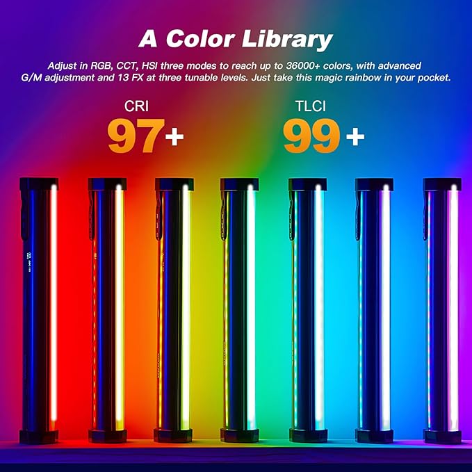 Godox 4Pack TL30 Kits RGB Tube Lights, Magnetic Handheld Light Wand, 2700-6500K CRI 97 TLCI 99 13FX Lux 740 with 2900mAh Battery Mini LED Video Light Stick for Photography YouTube TikTok