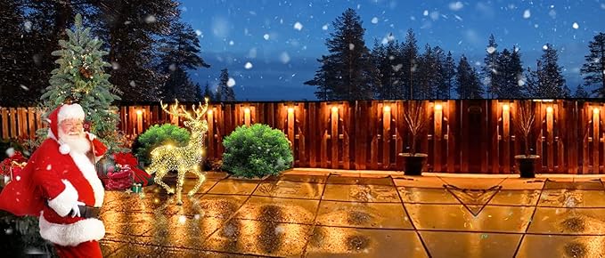 VOLISUN Solar Deck Lights ,7 Colors&Warm White Outdoor 4-Pack Waterproof Led Color Glow Solar Lights for Step,Fence,Railing,Wall,Stairs (1800mah,Long Lighting Time)