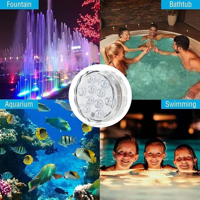 2Pack Submersible LED Lights Waterproof Pool Lights Underwater with 16 Colors, Remote Control for Aquarium, Bath, Hot Tub, Swimming Pool and Party Decoration