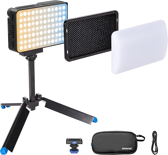 amaran Ace 25x Travel Ready Compact LED Light Creator Kit with Ace Lock Quick-Release Mount, Optical Design, and Long-Lasting Battery (Charcoal)