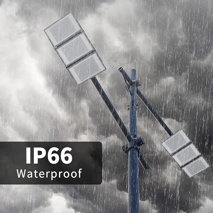 600W LED Flood Light 6000K Daylight White 60000LM, Wider Lighting Angle, IP66 Waterproof for Commercial Parking Lot Lights, for Yard Street Stadium Outdoor Area Floodlight Bright Security Lights
