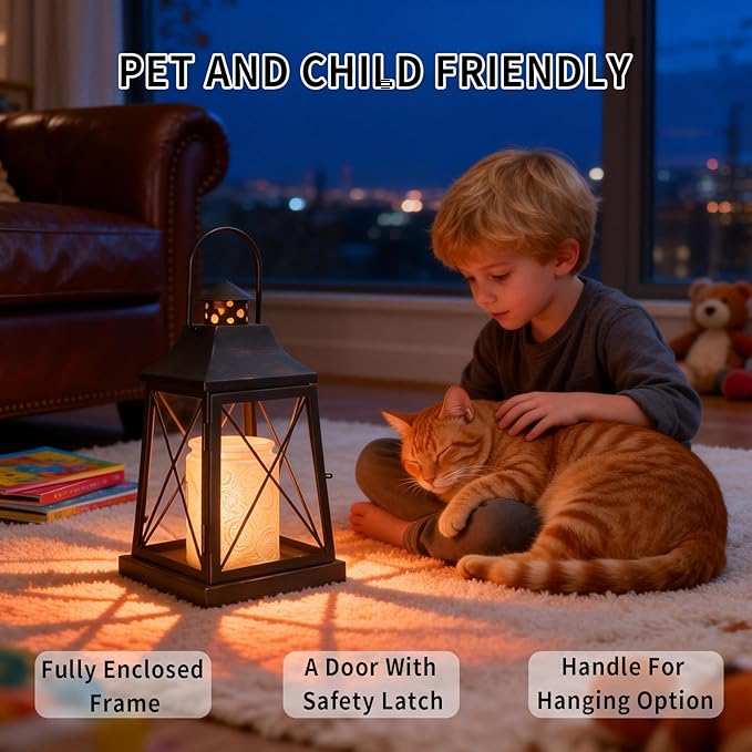 Candle Warmer Lamp with Timer,Compatible with 3 Wick Candles Jars,Vintage Candle Warmer Lantern Lamp,Dimmable Farmhouse Candle Lamp Warmer,Fully Enclosed and Hanging Up Designed