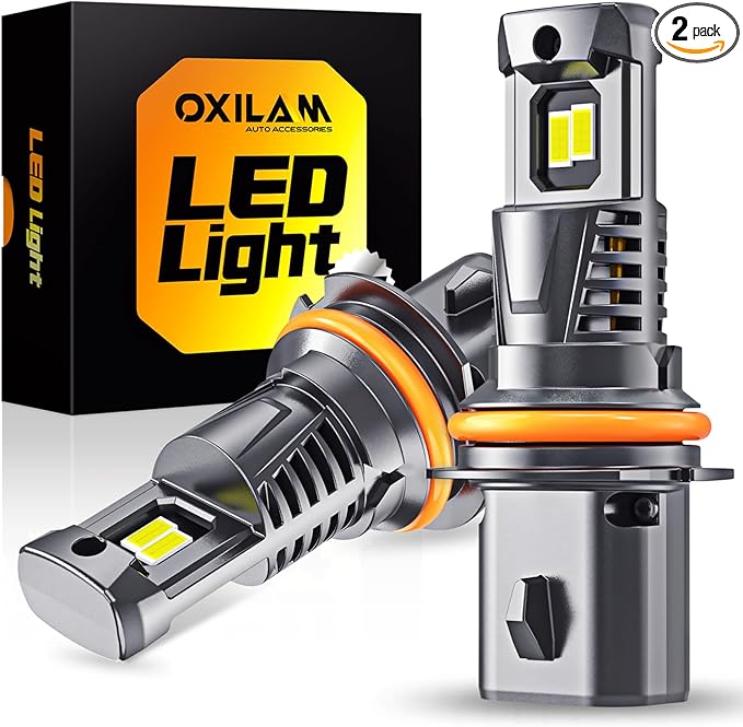 OXILAM 9007/HB5 LED Bulbs 10X Ultra-Brighter 60,000LM Than Halogen, 3 Min Quick Install, 20 Years Lifespan, No Flicker, 99% Compatibility