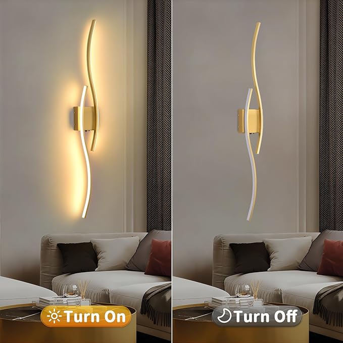 Battery Powered Wall Sconces Set of 2, Gold 39" LED Dimmable Wall Sconce with Remote Control/Timer/Memory, USB Rechargeable Wall Lights for Living Room, Bedroom, Hallway Wireless scones Lighting