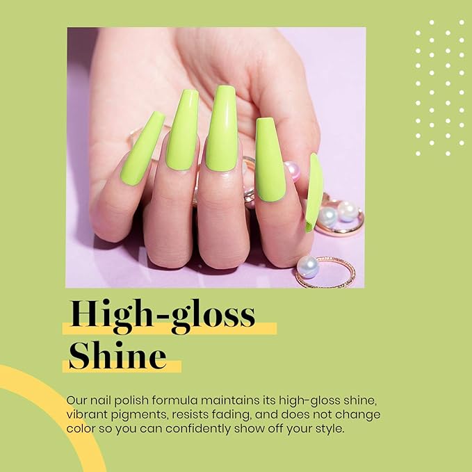 Beetles Neon Yellow Gel Polish - Vibrant Lime 15ML/0.51Fl Oz, Neon Yellow Gel Nail Polish, Soak Off UV LED Lamp Nails Art, Long-Lasting Manicure Salon DIY Home Summer Nails