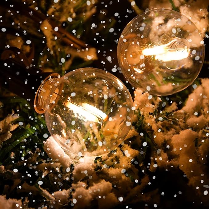 25 Pack G40 Led Replacement Light Bulbs,E12 Screw Base Shatterproof LED Globe Bulbs Light for Outdoor String Lights,0.6 Watt Equvalent to 5 Watt Incandescent Bulbs,Warm White