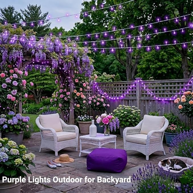 JMEXSUSS 600 LED Purple Christmas Lights Outdoor Indoor, 168ft Purple LED Christmas Tree Lights Plug in, Deep-Violet Fairy String Lights for Outside Patio Fireplace Party Xmas Decorations