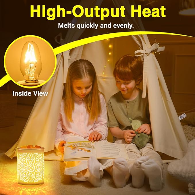 Himalayan Salt Lamp Bulbs 15W C7 Dimmable Rock Salt Light Bulbs E12 Base Night Light Bulbs for Scentsy Wax Warmer, Salt Lamp, Plug in Wax Diffuser Pack of 2