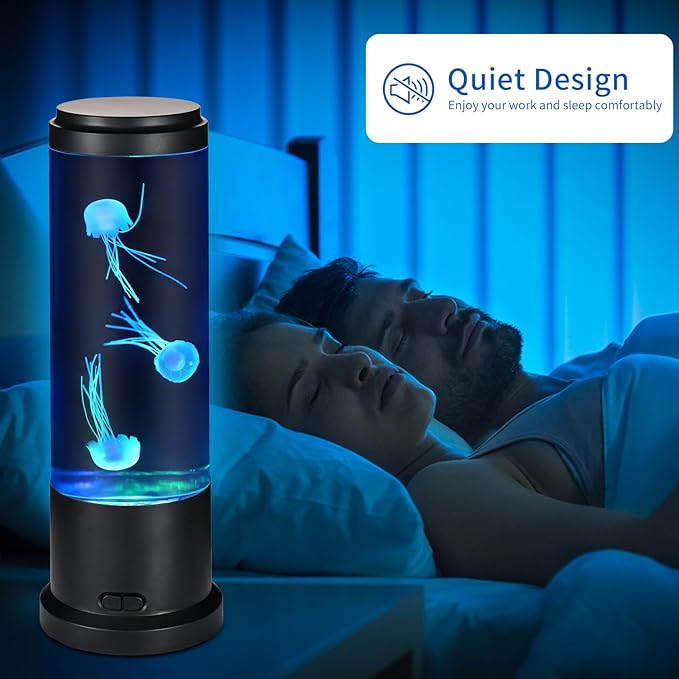 EDIER Jellyfish Lamp, 11 Inch Jellyfish Aquarium with Color Changing Light, Noiseless Pump, USB/Battery Powered Mood Light for Home Decor Kids Men Women