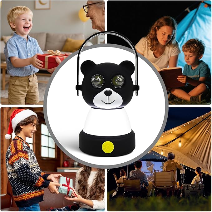 LED Bear Camping Lantern Kit, Battery Powered Night Light for Kids 6-12, Outdoor Equipment for Kids Ages 8-12, Toys Girls Boy Birthday Christmas Gift, Bear Style(Battery NOT Included)