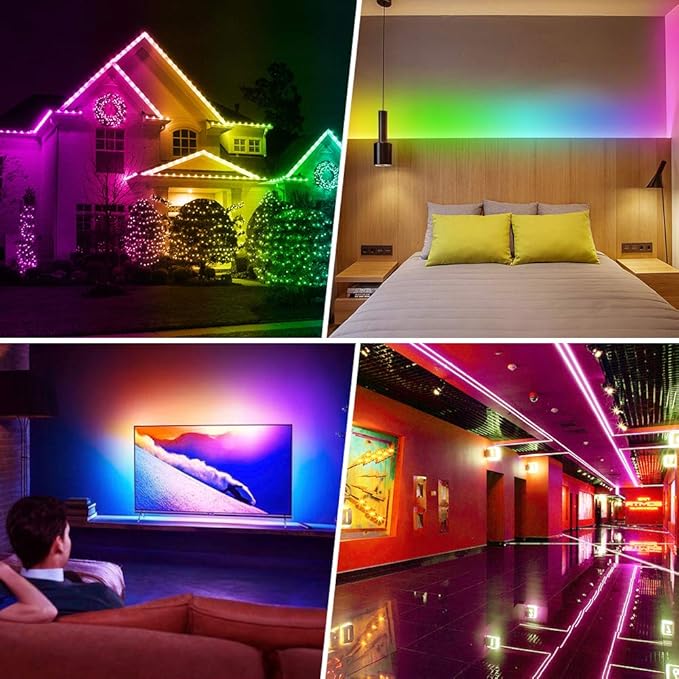 Battery Operated LED Strip Lights RGB Battery Powered Led Strip Lights 3 Keys Controller 13.2FT/4M Color Changing Flexible Light for PC TV Mirror Kitchen Cabinet Shelves, Room Decor 2Pcs