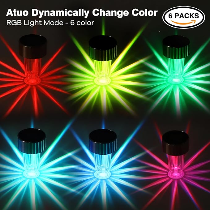 Pool Lights for Above Ground Pools,Solar Charging and Auto Lights at Night, RGB Color Light for Frame Swimming Pools, IP65 Waterproof, Pool Accessories, Backyard & Garden Decors-6Pcs（Silver）