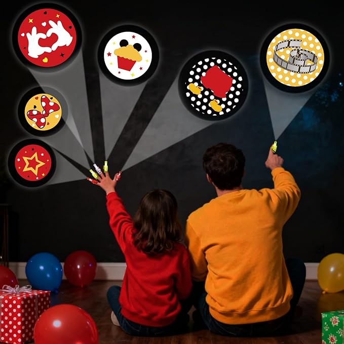 36 Pack Mouse Themed Party Favors LED Finger Lights, Classic Cartoon Goodie Bag Stuffers Classroom Treasure Box Prizes, Glow in the Dark Party Gifts for Kids