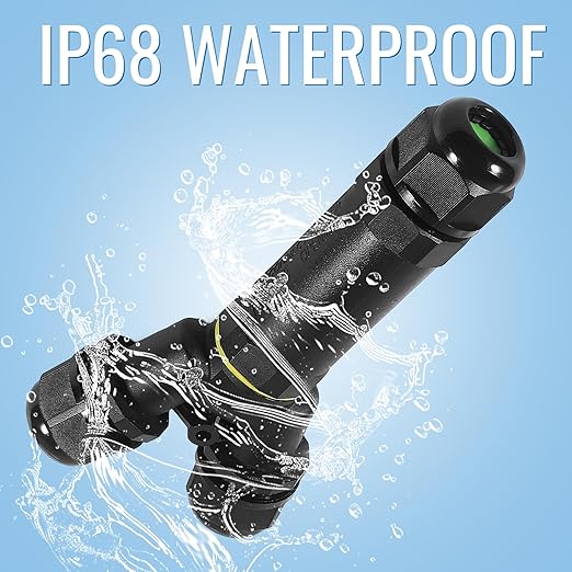2PCS IP68 Waterproof Electrical Cable Connector, Outdoor 3 Way Y Shape Junction Box, 32A/450V Waterproof Wire Connectors for AWG 28-12, Quick Screwless Installation
