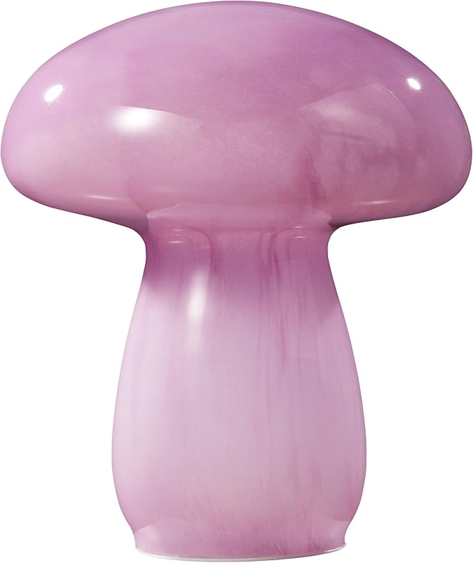 Mushroom Lamp Bedside Table Lamp, 7.0 inches, Semi Transparent Glass Table Lamp Suitable for Bedrooms, Living Rooms, Dining Rooms, Modern Style Aesthetic Cute Home Decoration (Purple)