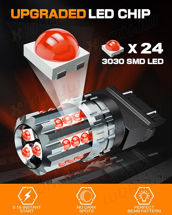 LED Brake Stop Tail Light Bulb 3157 3057, Compatible for Ford Escape 2013 2014 2015 2016, Bright Pure Red, Plug n Play, Pack of 2
