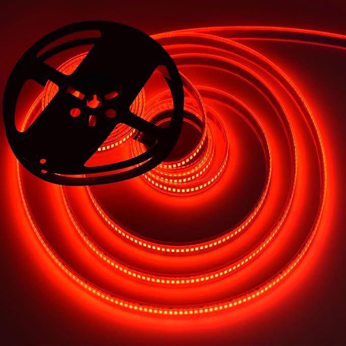SUYOOULIN LED Strip Lights, SMD 2835 LED Strip, DC12V 1200LEDs 16.4Ft 26000LM High Density LED Light Strips Tube Waterproof IP67, 3 Times Brightness Than SMD3528 LED Strip, Red