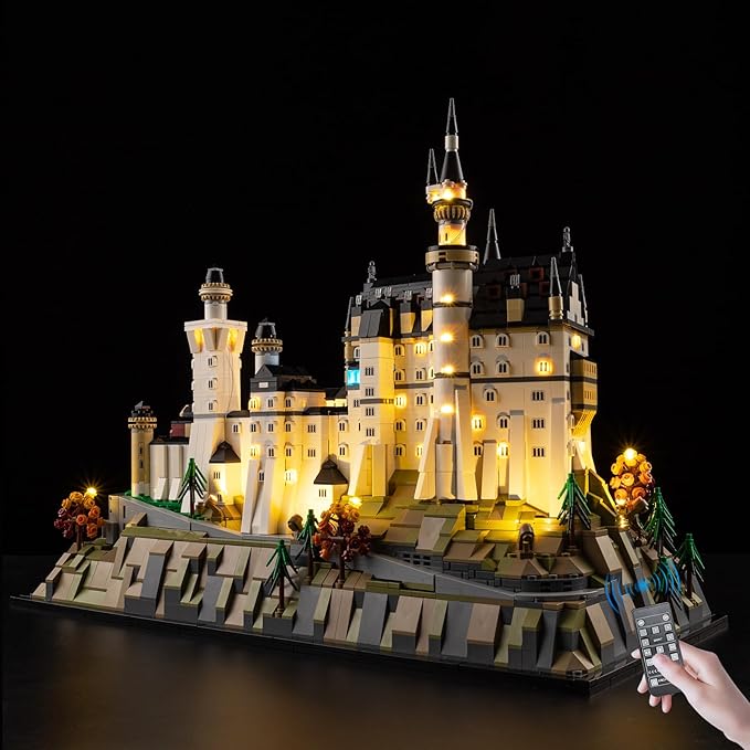 BrickSoul LED RC Light Up Kit Compatible with Lego Neuschwanstein Castle 21063 Building Set for Adults, Upgraded RC Version with Brightness and Light Adjustment, Lighting Accessories, Not 21063 Model