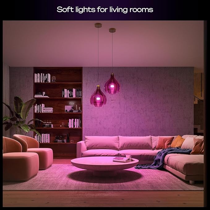 Philips Hue Starter Kit: Bridge Pro + 4 A19 E26 Smart Bulbs, White & Color Ambiance, Dimmable, Smart Light Hub, Works with Apple Home, Alexa, Google, Samsung SmartThings