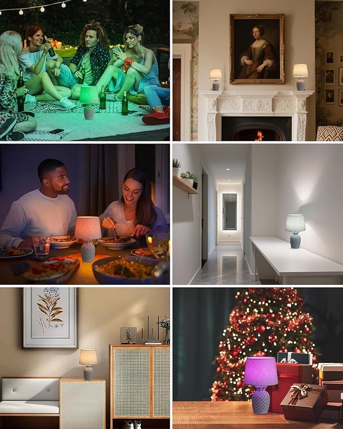 UMEXUS 13" Small Rechargeable Cordless Table Lamp, Remote Control Timer Dimmer, Battery Powered Color Changing Light, Nightstand Lamp for Bedroom Kitchen Living Room (Upgraded Ceramic Base)