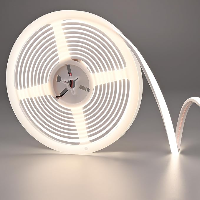 24V COB LED Strip Light 16.4ft 4000K Natural White, 230LM/ft, IP67 Waterproof Outdoor, High CRI>93, Self-Adhesive Highlight Architecture, Accent Bars & Gardens