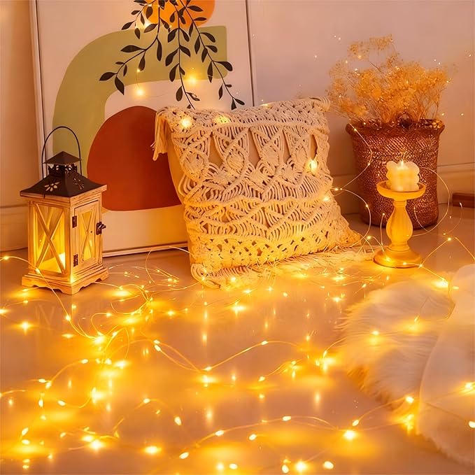 JOH LED Fairy Lights, Waterproof String Lights, Fairy Lights for Bedroom DIY Party Indoor Outdoor Christmas Decorations 24 (196, Inches)