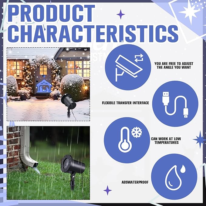 Christmas Nativity Scene Outdoor Projector Christian Themed Holy Night Scene Vivid Holiday Projector Decorations for Garage Yard Garden Porch Door Wall Decor Party Gifts