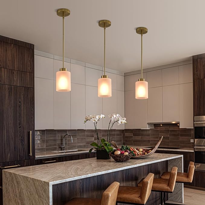 Modern Black Farmhouse Pendant Light with Glass Shade,Industrial Pendant Lighting, Adjustable Hanging Light Fixtures, Farmhouse Pendant Lighting