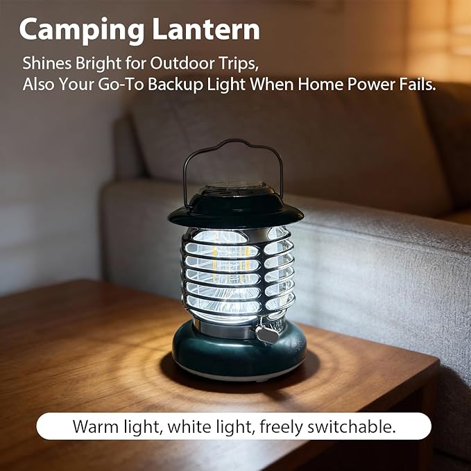 LED Camping Lanterns, Vintage Rechargeable Lights with Type C & Stepless Dimming, Portable Retro Metal Lantern for Emergency, Power Outages, Hurricane, Hiking, Indoor Outdoor LED