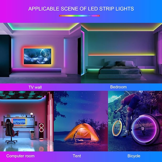 200ft Outdoor Led Strip Lights Waterproof, Trimmable Led Strip Lights Music Sync, RGB IP65 Waterproof Outside Led Lights Strip With Remote & App, Exterior Led Rope Light Waterproof For Pool Roof Yard