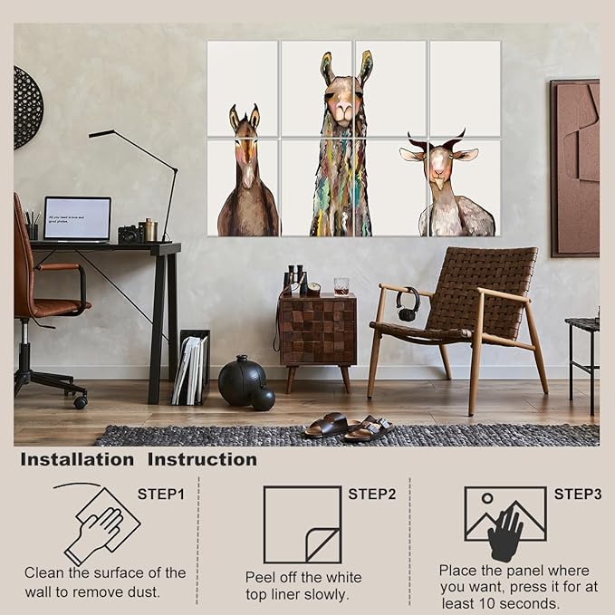 HONORIA 8 Pack Art Acoustic Panels 48X32Inches Sound Absorbing Panels,Self-adhesive Soundproof Wall Panels,Decorative Acoustical Wall Panels,Acoustic Treatment for Home Office&Recording Studio