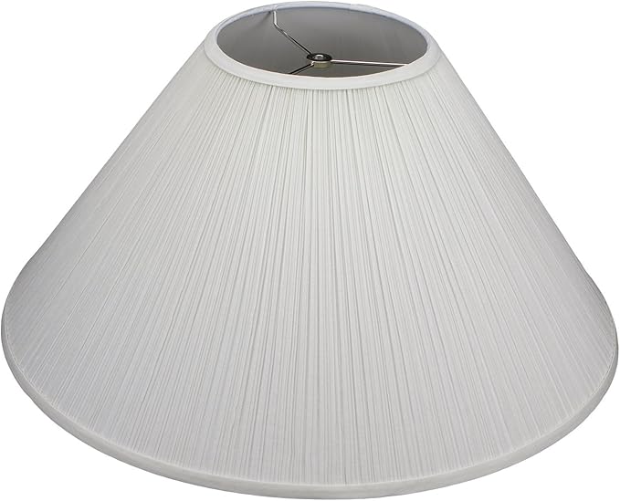 FenchelShades.com Lampshade 8" Top Diameter x 24" Bottom Diameter x 14" Slant Height with Washer (Spider) Attachment for Lamps with a Harp (Pleated Mushroom Cream)