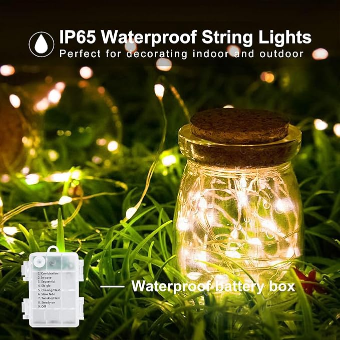 Upgraded 2Pack Total 140Ft 400 LED Fairy Lights Battery Operated with Remote & Timer, Waterproof Christmas String Lights Outdoor Indoor, Battery Twinkle Lights for Bedroom, Xmas, Parties, Tree, Decor