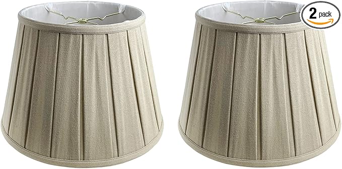 Royal Designs, Inc. Empire English Pleat Lamp Shade, BSO-724-18LNBG-2, 11 x 18 x 12, Linen Beige, Set of 2