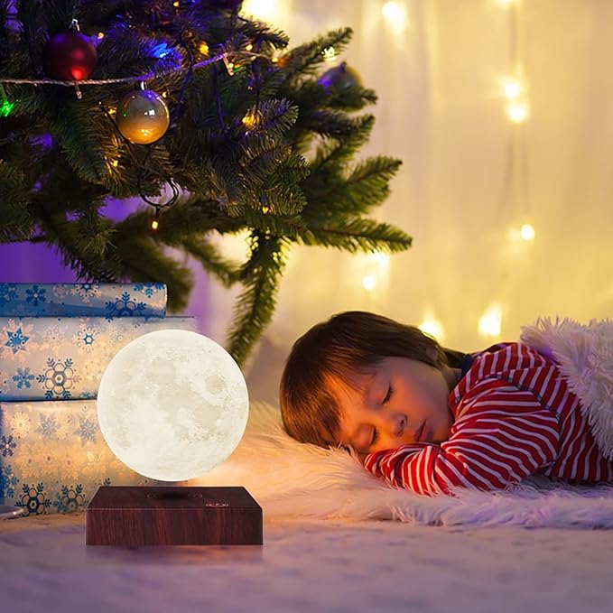 VGAzer Magnetic Levitation Moon Lamp Levitating Globe 5.9inch 16 Colors with Remote Brightness Adjustable Moon Night Light for Kids Friends Birthday Holidays Gifts Office Home Unique Decor