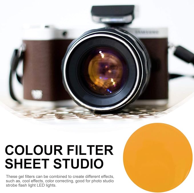 Sunset Ambient Light Film 2.6 Inch Transparent Orange Filter Sheet for Atmosphere Lighting and Multi-Color Sunset Lamp Effects