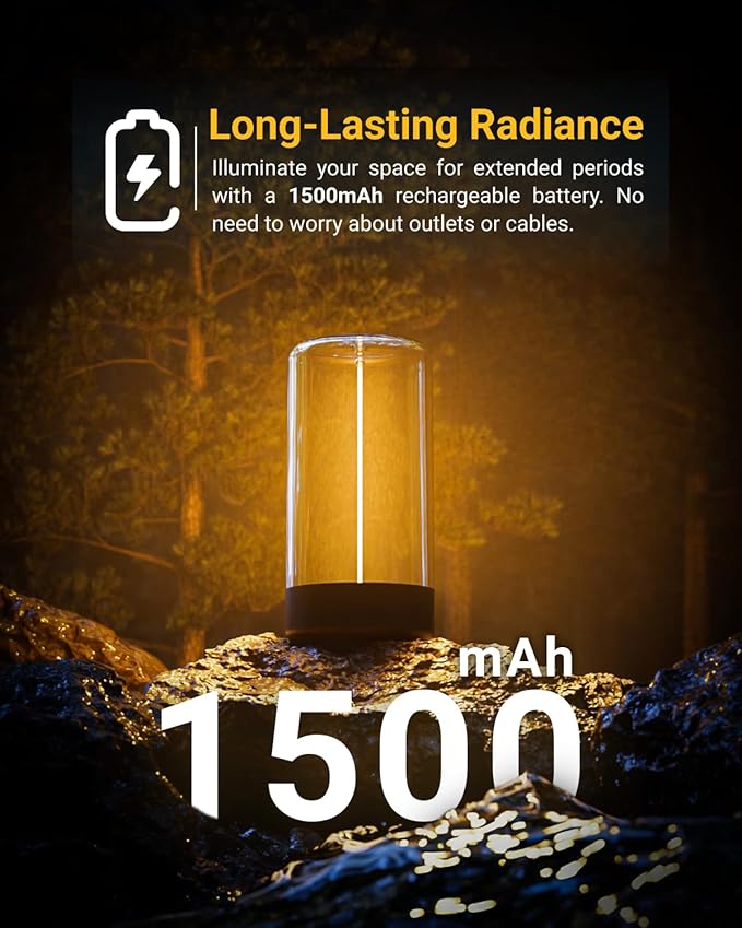 Sunco Magnetic Filament Light Rechargeable Table Lamps Minimalist Flexible LED Camping Lamp Dimmable Cordless 1W 55 LM 2700K Soft White 3-Step Dimming 10%-100% USB-C Rechargeable.