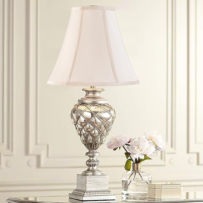 Yellowish Beige Bell Lamp Shades Set of 2 Medium Lamp Shade 6" Top x 13" Bottom x 9.8" High(Spider) Modern Fabric Lamp Shades for Floor,Table,Bedside Lamp, Side Ribbing Replacement Lampshade by GO&SO