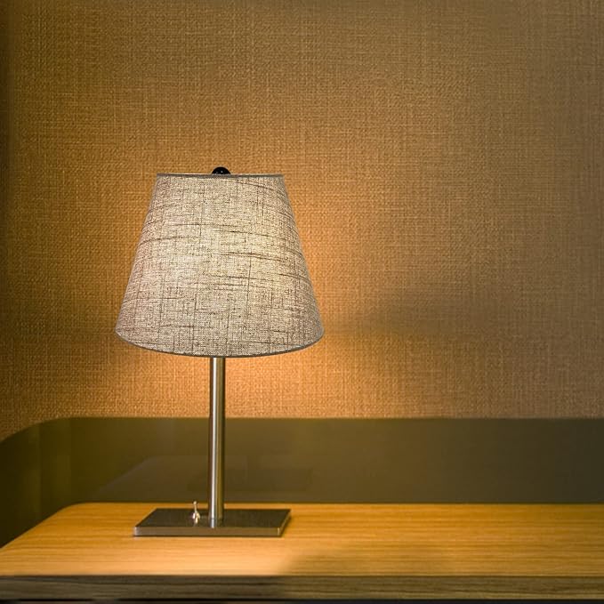 Tootoo Star Barrel White Small Lamp Shade for Table Floor Lamps Replacement, 6x10x7.5 Inch, Fabric Cloth,Spider Model (Brown)