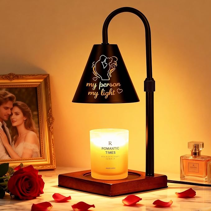 Candle Warmer Lamp with Timer Dimmable, Anniversary Birthday Wedding Gifts for Women Men Couple, Adiustable Height Candle Warmer Black Candle Lamp