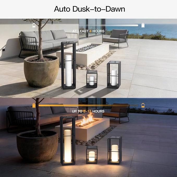 28.7" Tall Outdoor Floor Lamp, Large Solar Lantern Waterproof, 3000K Solar Floor Lamp, Outdoor Lanterns for Porch, Patio Lights Solar Powered Free Standing for Yard Deck Garden Pathway Walkway
