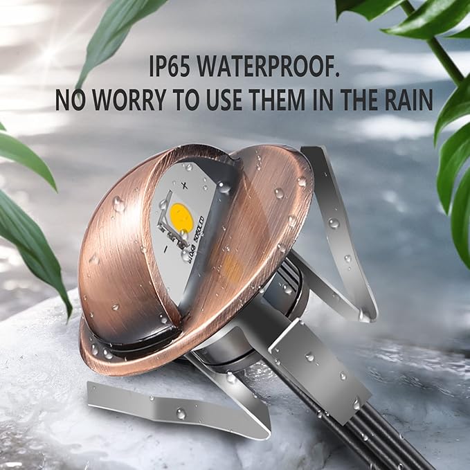 LED Stair Light Low Voltage Waterproof IP65 Outdoor 1-2/5" Recessed Wood LED Deck Lighting Yard Garden Patio Step Landscape Pathway Decor Lamp(1pcs,Blue)