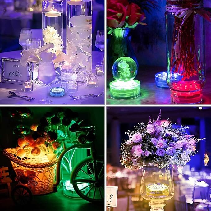 Submersible LED Pool Lights for Inground Pools and Above Ground Pools, 16 Colors 4 Modes Battery Powered Underwater LED Lights with Remote for Pool Pond Camping Bucket Decoration (4 Pack)